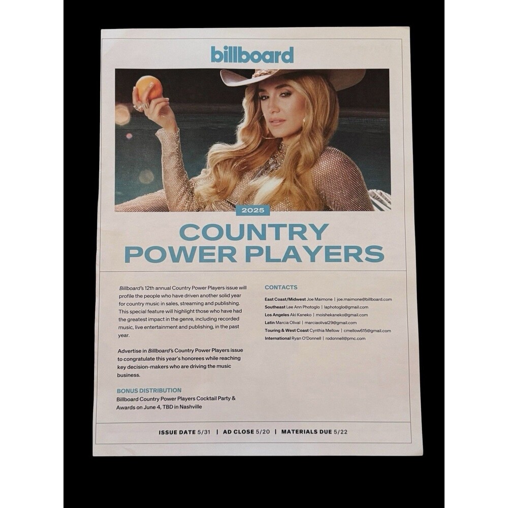 LAINEY WILSON Promo Trade Ad – Original Country Music Advert 10 x 13